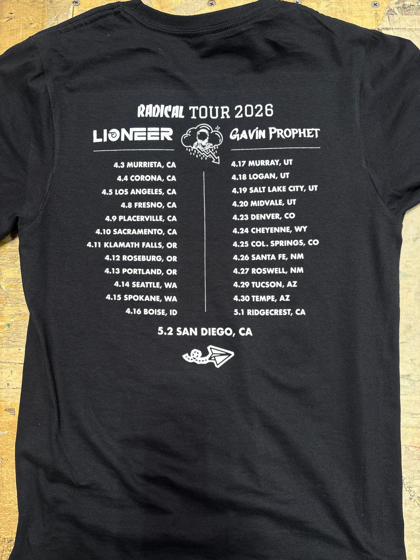 Lioneer + Gavin Prophet Rad Tour Tees