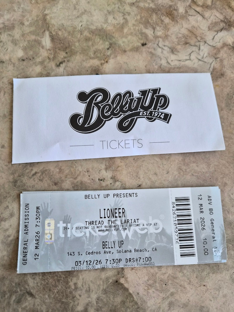 TICKETS to BellyUp March 12th